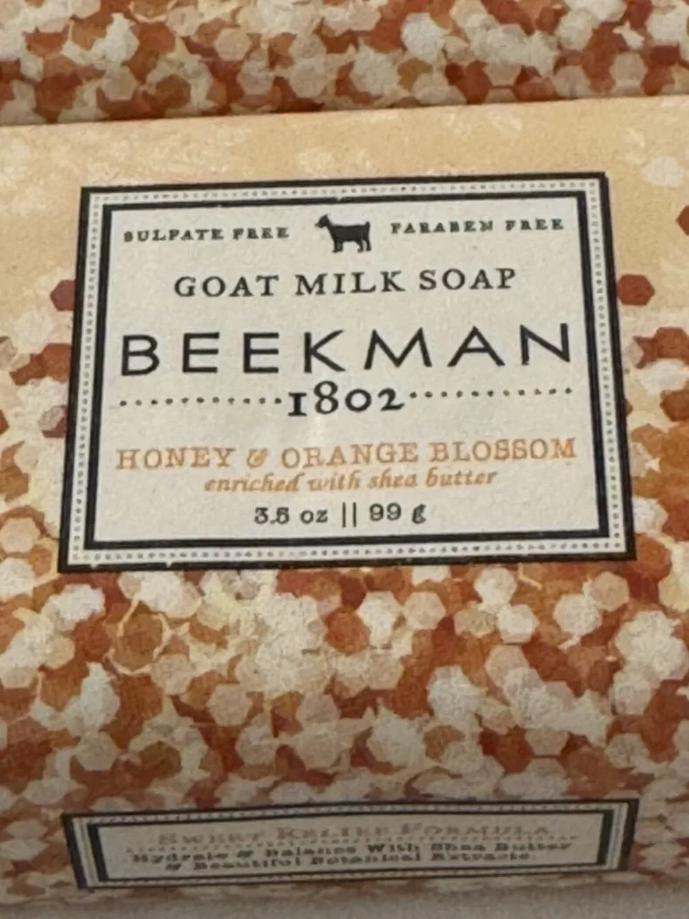 Beekman 1802 Honey & Orange Blossom Goat Milk Bar Soap 3.5oz New Set Of 2 EB6
